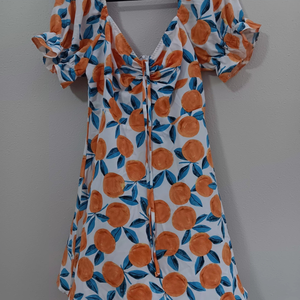 Orange and Blue Floral Mini Dress